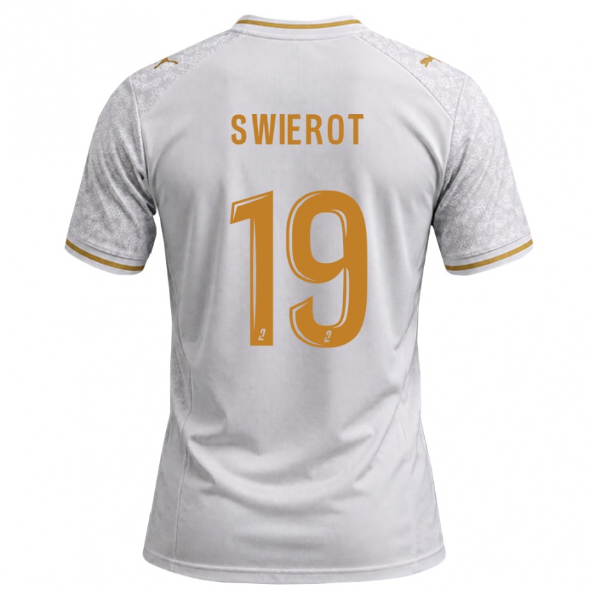 ילדים כדורגל Julie Swierot #19 לבן אפור זהב הרחק ג'רזי 2026/27