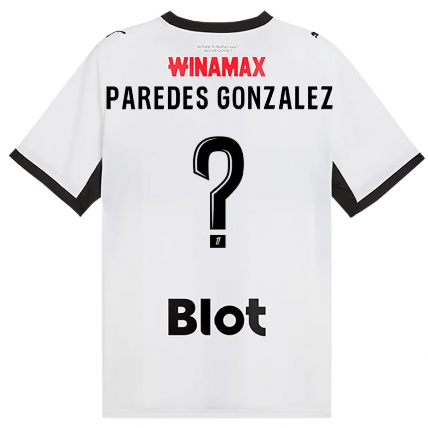 ילדים כדורגל Maxime Paredes Gonzalez #0 לבן אדום שחור הרחק ג'רזי 2026/27