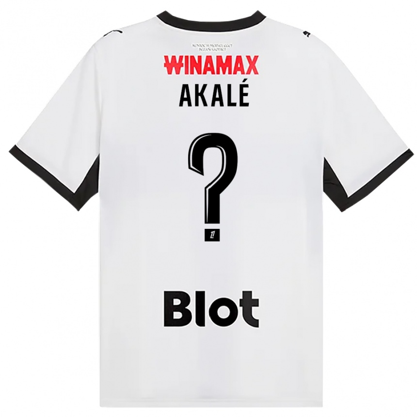 ילדים כדורגל Joakim Akalé #0 לבן אדום שחור הרחק ג'רזי 2026/27