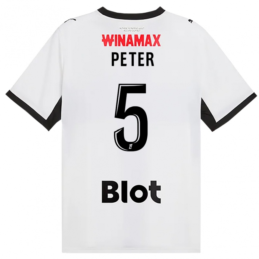 ילדים כדורגל Joseph Peter #5 לבן אדום שחור הרחק ג'רזי 2026/27