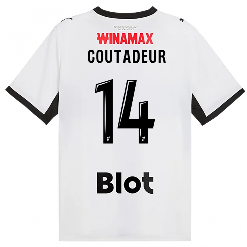 ילדים כדורגל Diego Coutadeur #14 לבן אדום שחור הרחק ג'רזי 2026/27