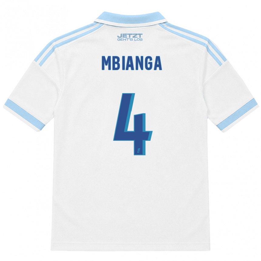 ילדים כדורגל Yvan Mbianga #4 כחול שמיים בהיר לבן אדום הרחק ג'רזי 2026/27