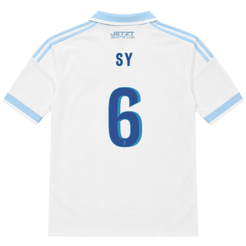 ילדים כדורגל Demba Sy #6 כחול שמיים בהיר לבן אדום הרחק ג'רזי 2026/27