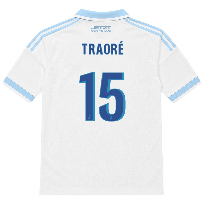 ילדים כדורגל Erwan Traoré #15 כחול שמיים בהיר לבן אדום הרחק ג'רזי 2026/27