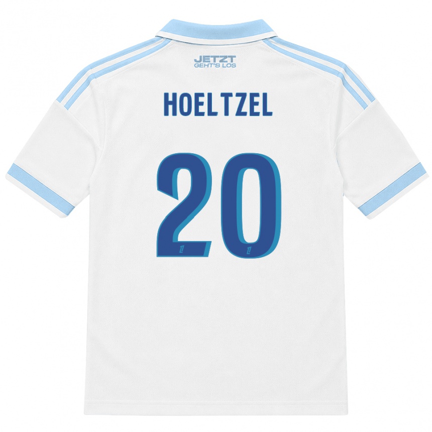 ילדים כדורגל Mégane Hoeltzel #20 כחול שמיים בהיר לבן אדום הרחק ג'רזי 2026/27