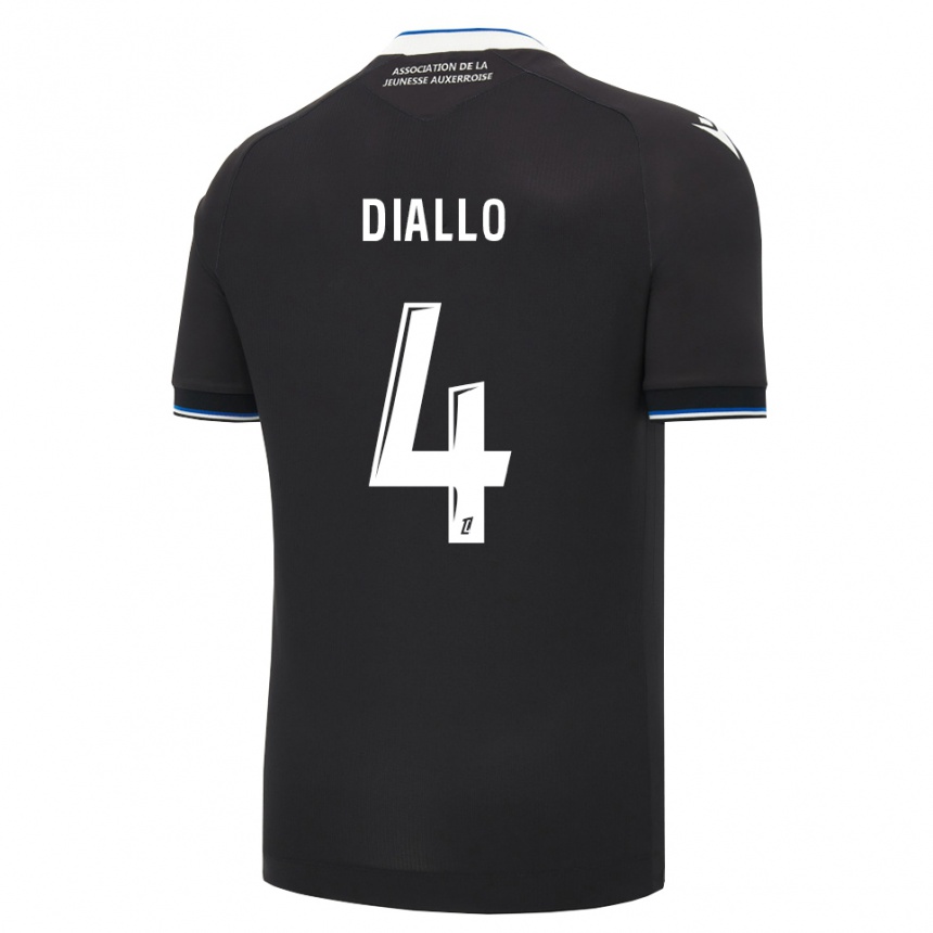 ילדים כדורגל Ibrahim Diallo #4 שחור כחול לבן הרחק ג'רזי 2026/27