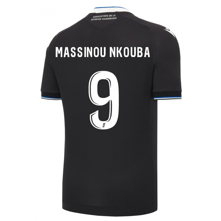 ילדים כדורגל Pierre Massinou Nkouba #9 שחור כחול לבן הרחק ג'רזי 2026/27