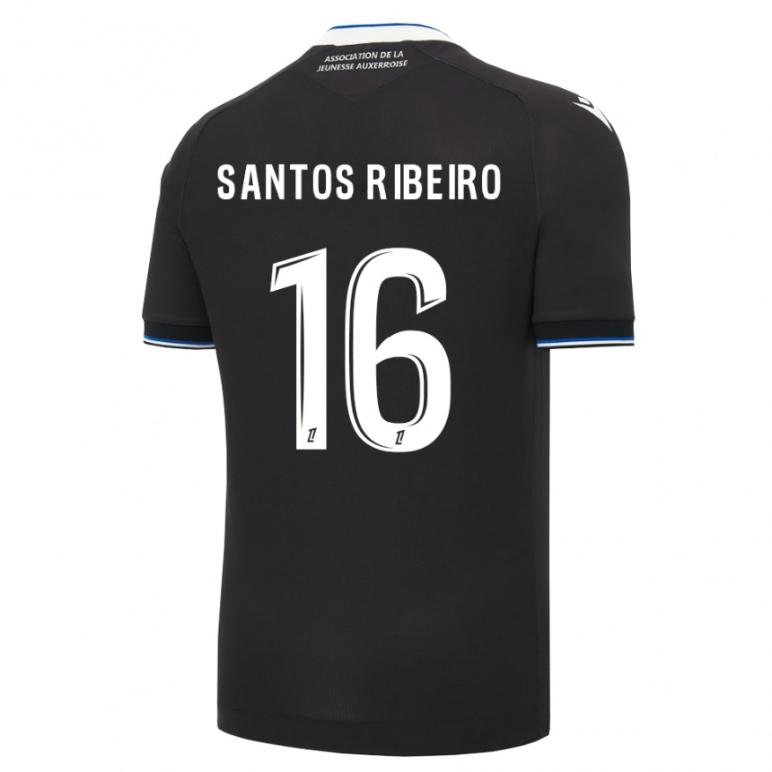 ילדים כדורגל Timéo Dos Santos Ribeiro #16 שחור כחול לבן הרחק ג'רזי 2026/27