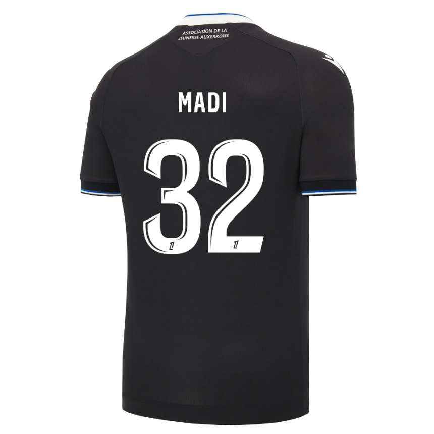 ילדים כדורגל Kylian Madi #32 שחור כחול לבן הרחק ג'רזי 2026/27