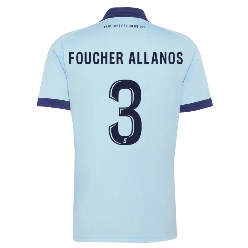 ילדים כדורגל Ismaël Foucher Allanos #3 כחול תירס שחור הרחק ג'רזי 2026/27