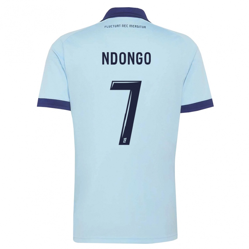 ילדים כדורגל Sidy Ndongo #7 כחול תירס שחור הרחק ג'רזי 2026/27