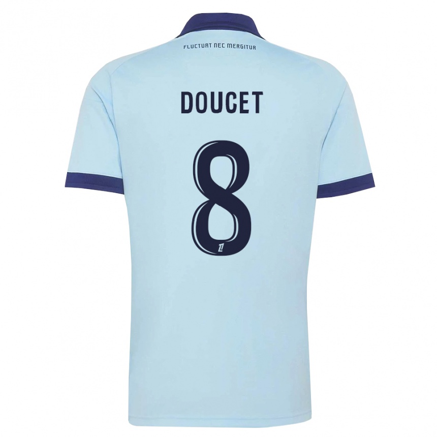 ילדים כדורגל Lohann Doucet #8 כחול תירס שחור הרחק ג'רזי 2026/27