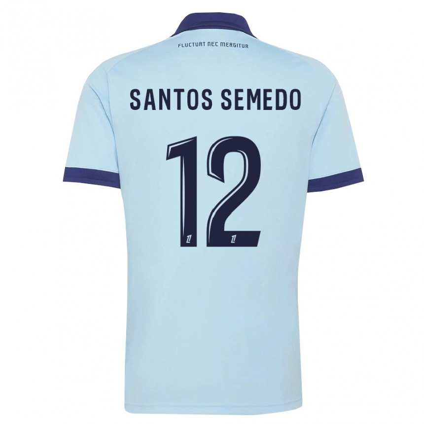 ילדים כדורגל Ilyes Dos Santos Semedo #12 כחול תירס שחור הרחק ג'רזי 2026/27