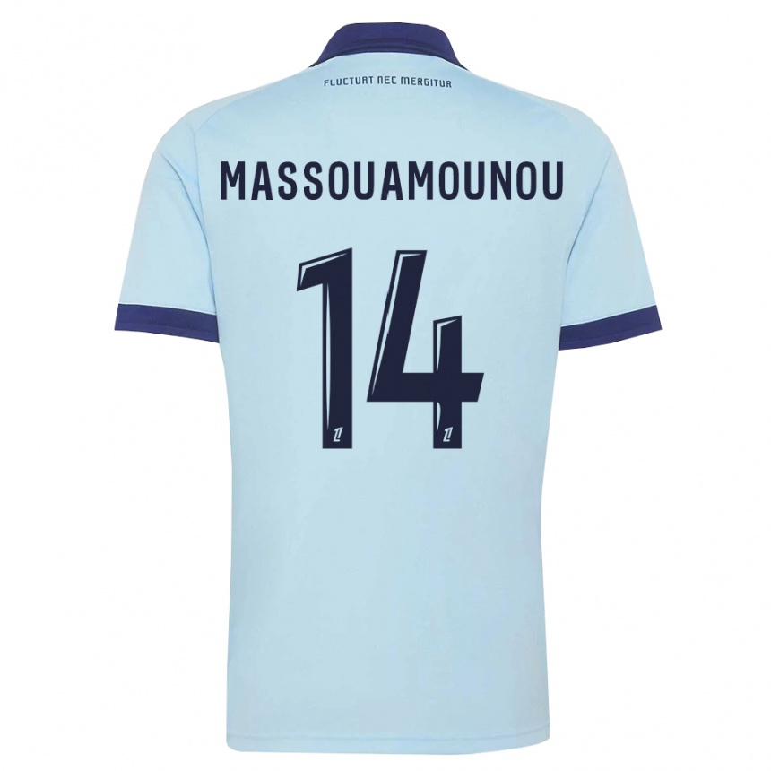 ילדים כדורגל Patino Massouamounou #14 כחול תירס שחור הרחק ג'רזי 2026/27