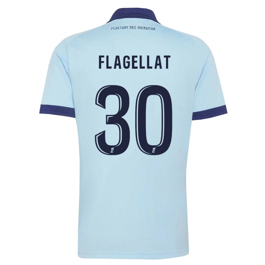ילדים כדורגל Alizée Flagellat #30 כחול תירס שחור הרחק ג'רזי 2026/27