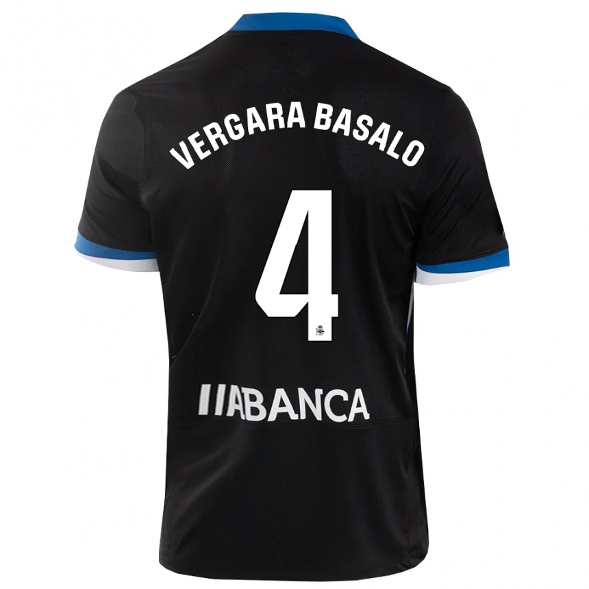 ילדים כדורגל David Vergara Basalo #4 שחור כחול לבן הרחק ג'רזי 2026/27