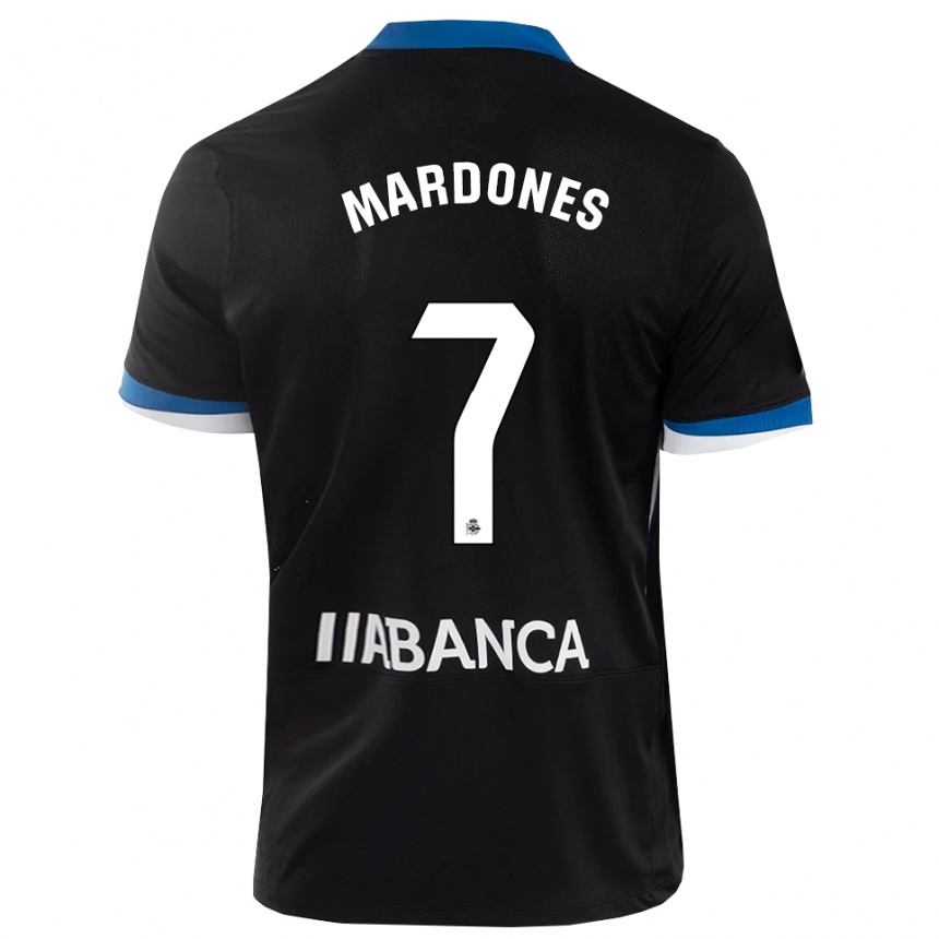ילדים כדורגל Alvaro Mardones #7 שחור כחול לבן הרחק ג'רזי 2026/27