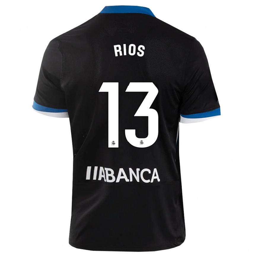 ילדים כדורגל Hugo Rios #13 שחור כחול לבן הרחק ג'רזי 2026/27
