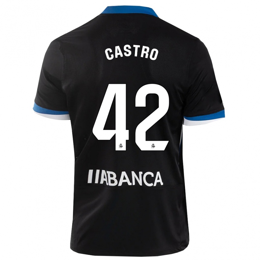 ילדים כדורגל Lucas Castro #42 שחור כחול לבן הרחק ג'רזי 2026/27