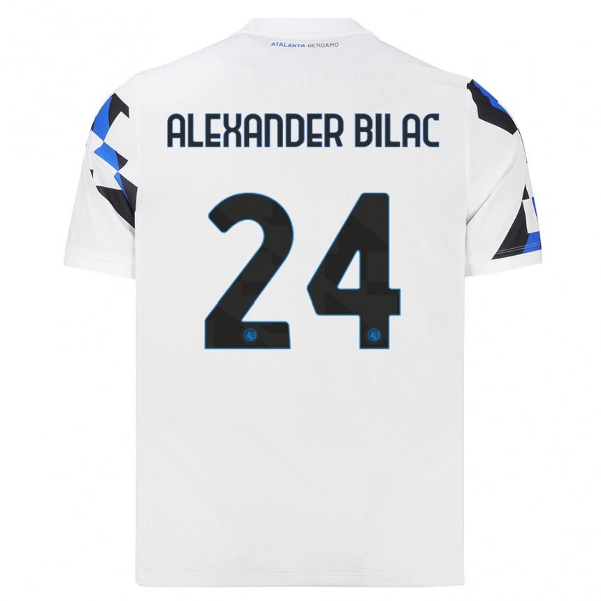 ילדים כדורגל Max Alexander Bilac #24 לבן אדום כחול הרחק ג'רזי 2026/27