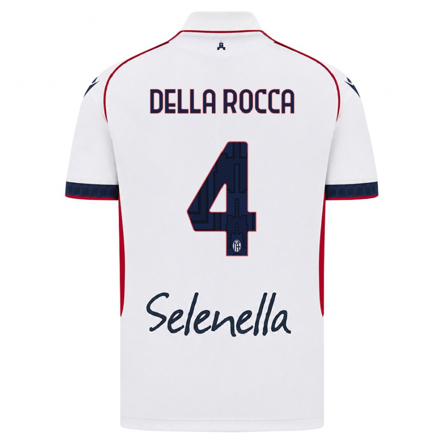 ילדים כדורגל Manuel Della Rocca #4 לבן אדום כחול מלכותי הרחק ג'רזי 2026/27