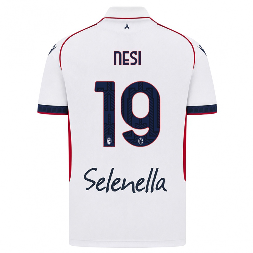 ילדים כדורגל Luca Nesi #19 לבן אדום כחול מלכותי הרחק ג'רזי 2026/27