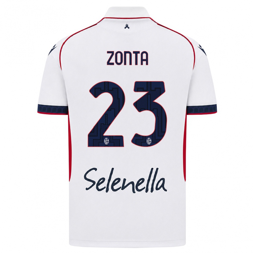 ילדים כדורגל Alessandro Zonta #23 לבן אדום כחול מלכותי הרחק ג'רזי 2026/27 ילדים כדורגל Alessandro Zonta #23 לבן אדום כחול מלכותי הרחק ג'רזי 2026/27