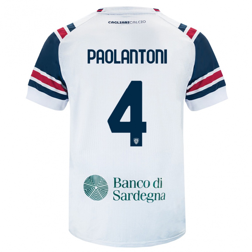 ילדים כדורגל Mattia Paolantoni #4 לבן אדום ירוק הרחק ג'רזי 2026/27