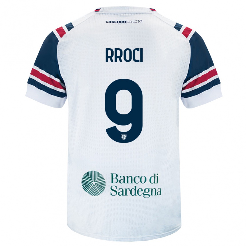 ילדים כדורגל Kevin Rroci #9 לבן אדום ירוק הרחק ג'רזי 2026/27