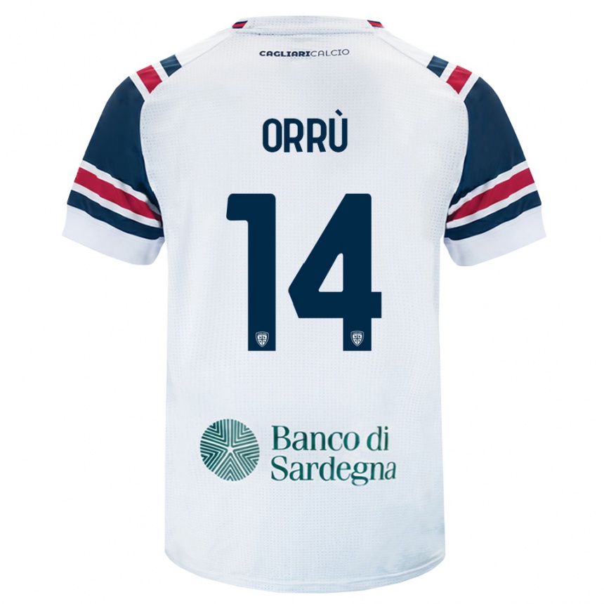 ילדים כדורגל Gabriele Orrù #14 לבן אדום ירוק הרחק ג'רזי 2026/27