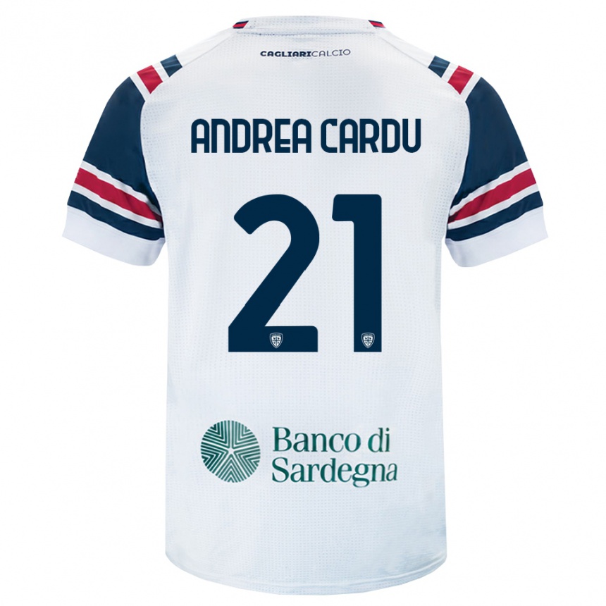 ילדים כדורגל Gian Andrea Cardu #21 לבן אדום ירוק הרחק ג'רזי 2026/27 ילדים כדורגל Gian Andrea Cardu #21 לבן אדום ירוק הרחק ג'רזי 2026/27