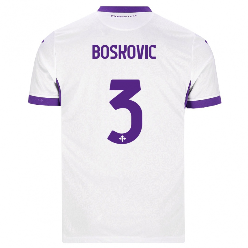 ילדים כדורגל Matko Boskovic #3 לבן סגול הרחק ג'רזי 2026/27