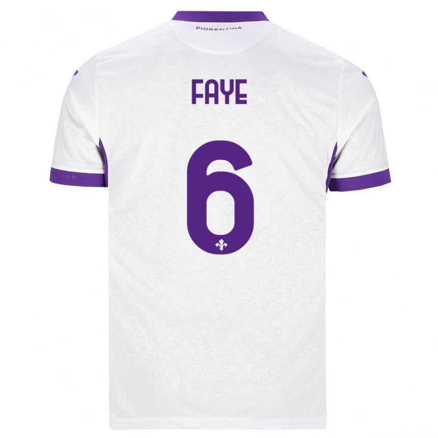 ילדים כדורגל Moussa Faye #6 לבן סגול הרחק ג'רזי 2026/27