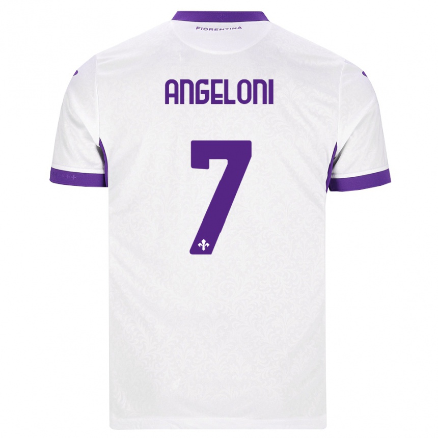 ילדים כדורגל Alberto Angeloni #7 לבן סגול הרחק ג'רזי 2026/27