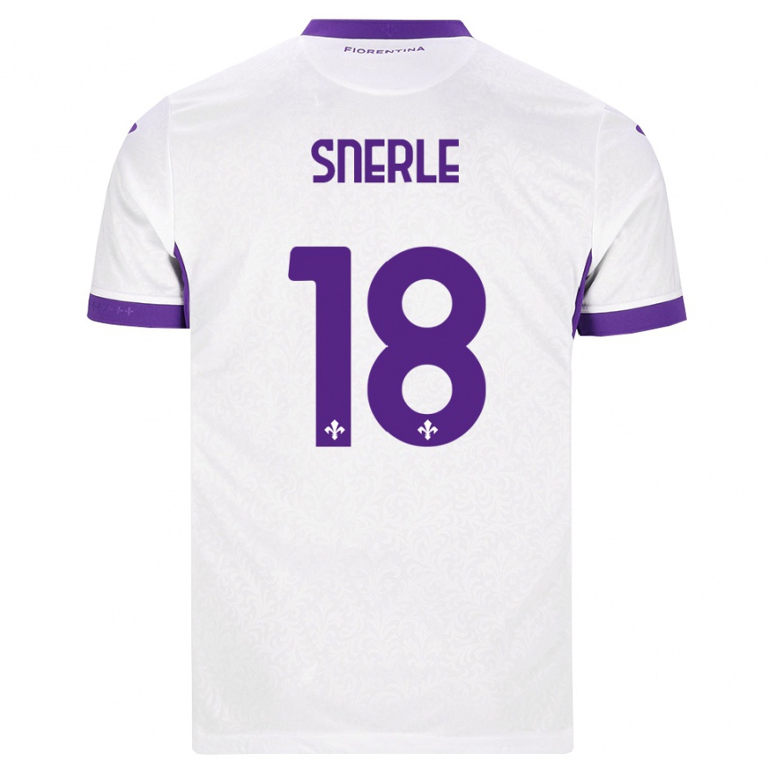 ילדים כדורגל Emma Strøm Snerle #18 לבן סגול הרחק ג'רזי 2026/27