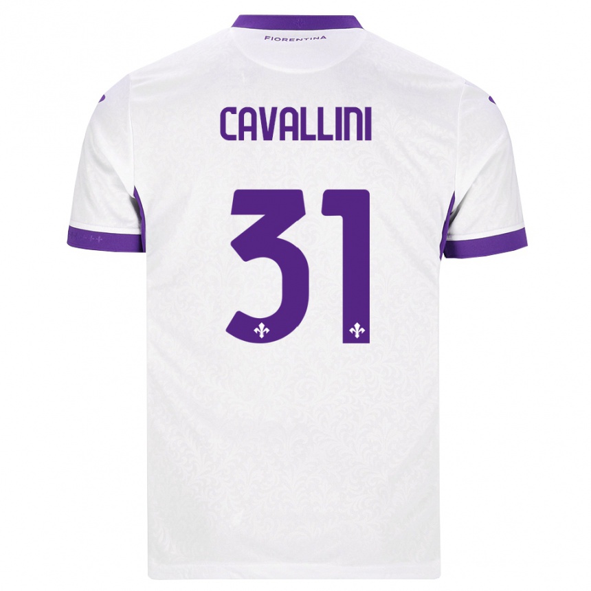 ילדים כדורגל Aurora Cavallini #31 לבן סגול הרחק ג'רזי 2026/27