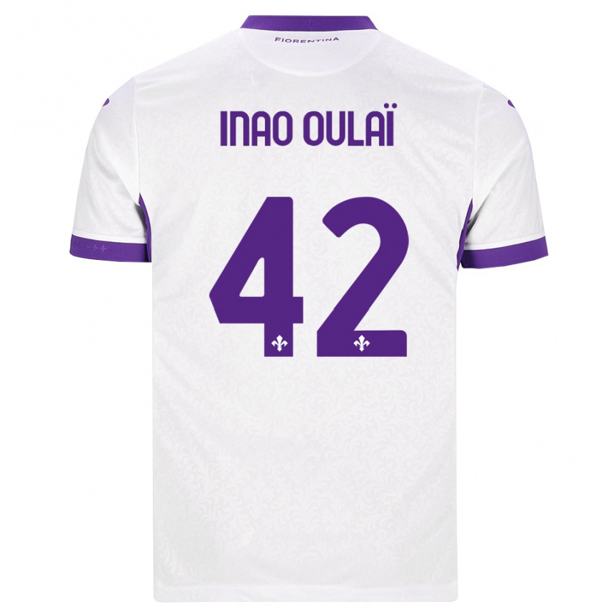 ילדים כדורגל Christ Inao Oulaï #42 לבן סגול הרחק ג'רזי 2026/27