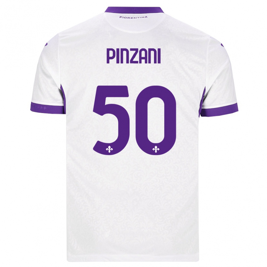 ילדים כדורגל Lorenzo Pinzani #50 לבן סגול הרחק ג'רזי 2026/27