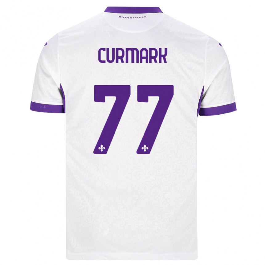 ילדים כדורגל Filippa Curmark #77 לבן סגול הרחק ג'רזי 2026/27
