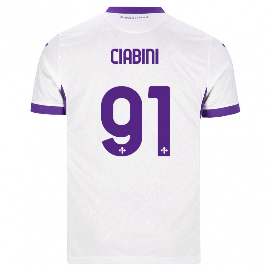 ילדים כדורגל Giulia Ciabini #91 לבן סגול הרחק ג'רזי 2026/27
