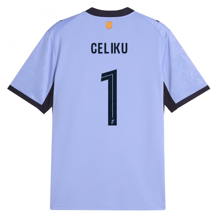 ילדים כדורגל Bleron Celiku #1 שחור לבנדר ג'רזי קיט שלישי 2026/27