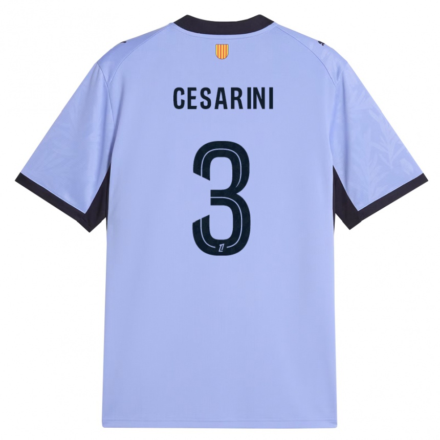 ילדים כדורגל Gaëtan Cesarini #3 שחור לבנדר ג'רזי קיט שלישי 2026/27