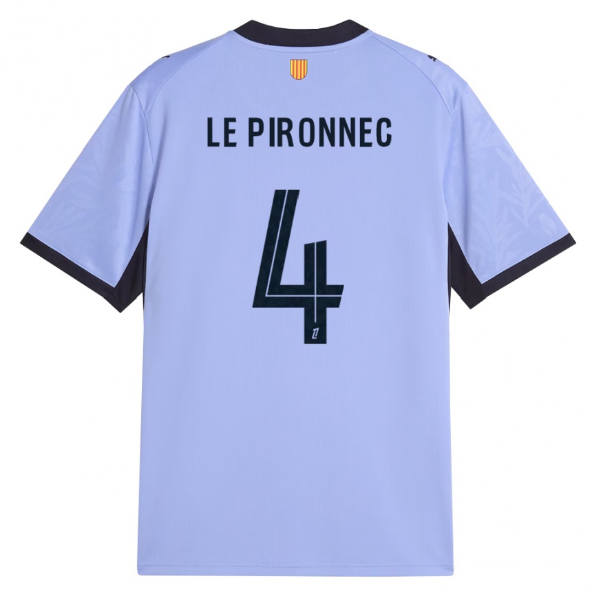 ילדים כדורגל Kélian Le Pironnec #4 שחור לבנדר ג'רזי קיט שלישי 2026/27