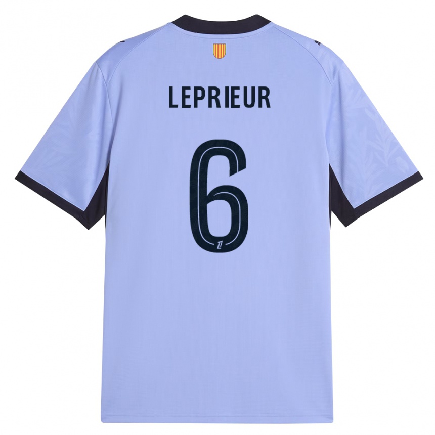 ילדים כדורגל Eliott Leprieur #6 שחור לבנדר ג'רזי קיט שלישי 2026/27