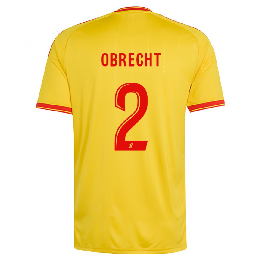 גברים כדורגל Laura Obrecht #2 זהב כתום אדום ג'רזי ביתית 2026/27