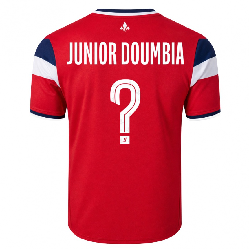 גברים כדורגל Samba Junior Doumbia #0 אדום לבן כחול מלכותי ג'רזי ביתית 2026/27