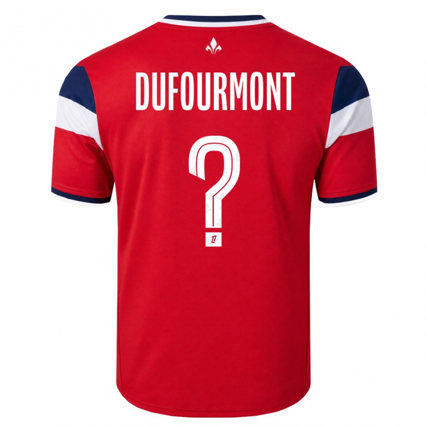 גברים כדורגל Eléa Dufourmont #0 אדום לבן כחול מלכותי ג'רזי ביתית 2026/27
