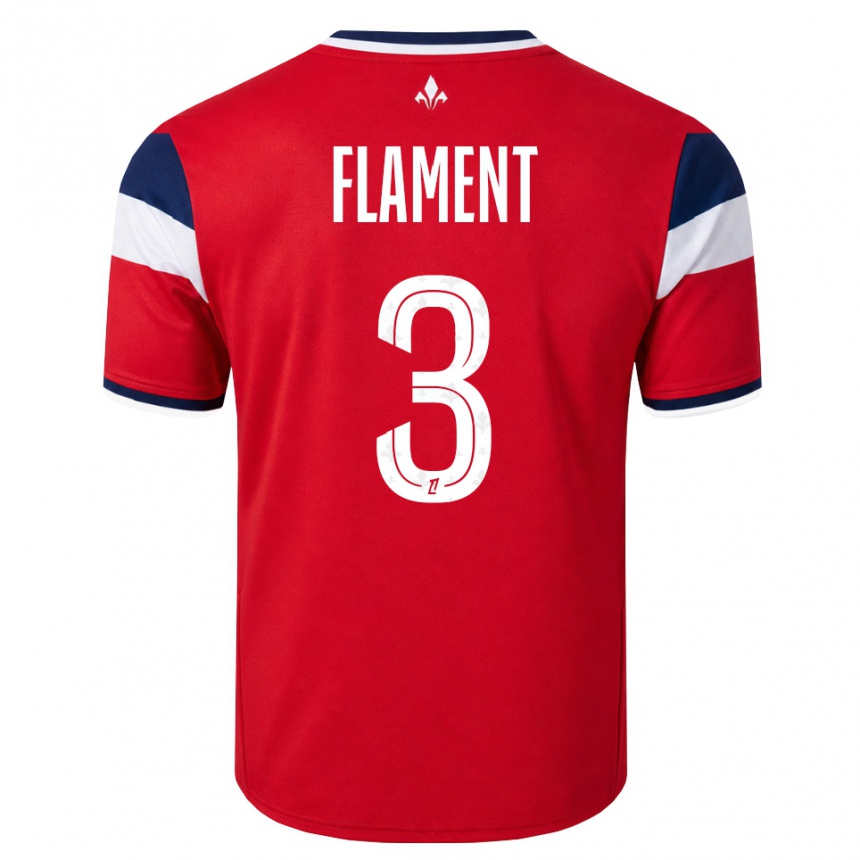 גברים כדורגל Corentin Flament #3 אדום לבן כחול מלכותי ג'רזי ביתית 2026/27