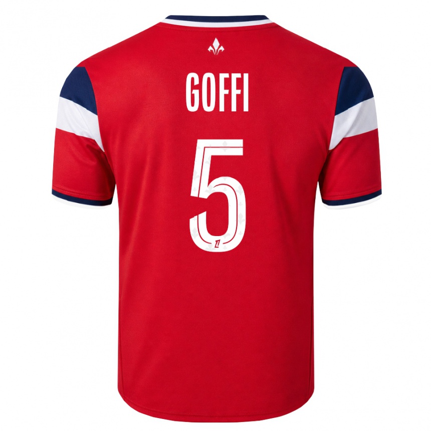 גברים כדורגל Maxima Goffi #5 אדום לבן כחול מלכותי ג'רזי ביתית 2026/27