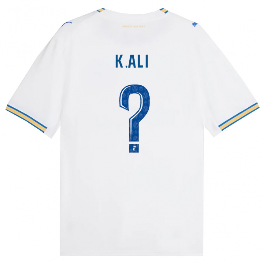 גברים כדורגל Kaïs Ali #0 כחול דודג' לבן ג'רזי ביתית 2026/27